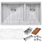 Ruvati 28-inch Workstation Sink 60/40 Double Bowl Undermount Low Divide 16 Gauge Stainless Steel RVH8341 - alternate 3